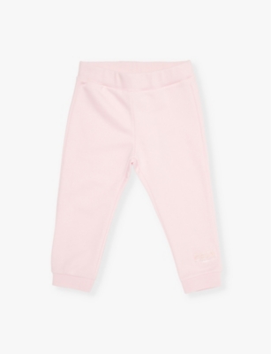 Fendi Babies'  Rosa Confetto Logo-appliqué Regular-fit Cotton-jersey Jogging Bottoms 12-24 Months
