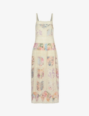 Shop Zimmermann Women's Spliced Halliday Floral-print Cotton Maxi Dress