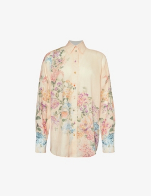 ZIMMERMANN: Halliday floral-print ramie shirt