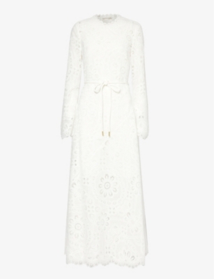Shop Zimmermann Women's Ivory Ottie Cotton Maxi Dress