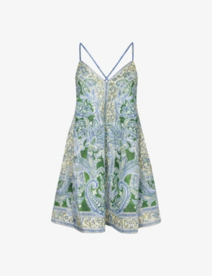 ZIMMERMANN: Ottie paisley-print linen mini dress