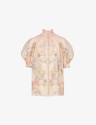 ZIMMERMANN: Waverly floral-print ramie blouse