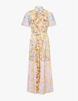 ZIMMERMANN: Floral-print puff-sleeved cotton-poplin maxi dress