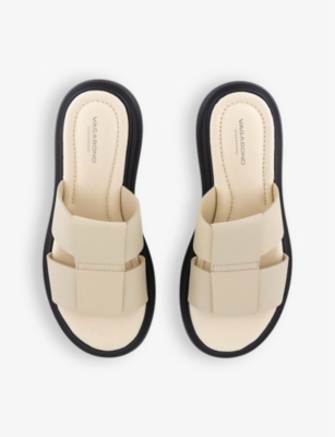 Shop Vagabond Women's Off White Leather Blenda Double-strap Leather Sandals