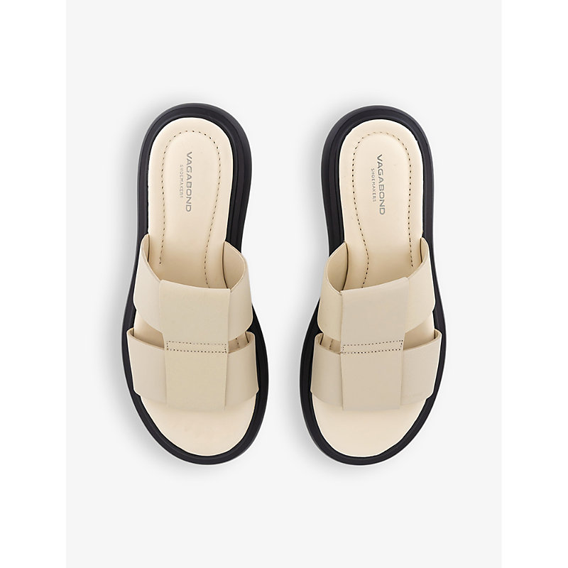 Shop Vagabond Blenda Double-strap Leather Sandals In Off White Leather