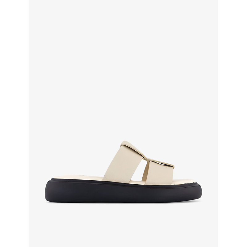 Shop Vagabond Blenda Double-strap Leather Sandals In Off White Leather