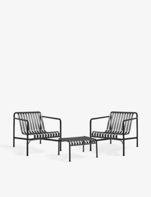 HAY: Palissade powder-coated steel table and lounge chair set