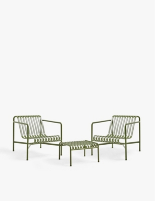 HAY: Palissade powder-coated steel table and lounge chair set