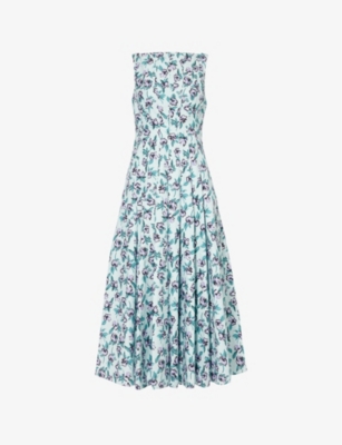 HUISHAN ZHANG: Amaya floral-print cotton midi dress