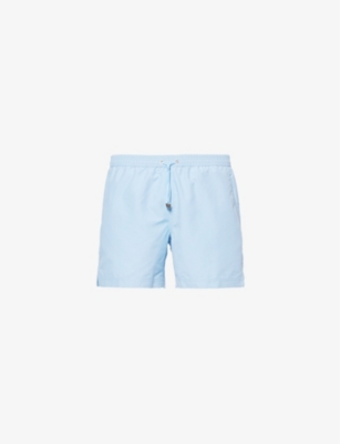 Shop Sunspel Men's Light Blue Drawstring-waist Regular-fit Recycled-polyester Swim Shorts