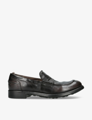 OFFICINE CREATIVE: Chronicle leather penny loafers