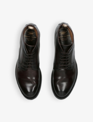 Officine Creative Mens Dark Brown Anatomia 88 Leather Boots In Dark Brown