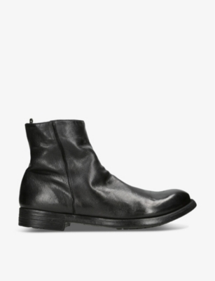 OFFICINE CREATIVE: Hive side-zip leather ankle boots