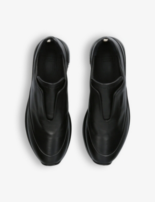 Officine Creative Mens Black Race Leather Low-top Trainers In Black