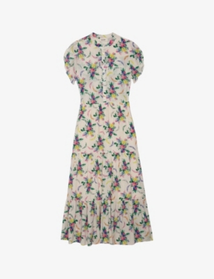 ZADIG&VOLTAIRE: Razy floral-print short-sleeve woven midi dress