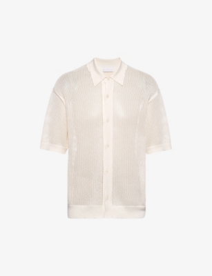 PRADA: Relaxed-fit short-sleeve silk and cotton-blend cardigan