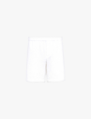 PRADA: Brand-appliqué terry-textured cotton shorts