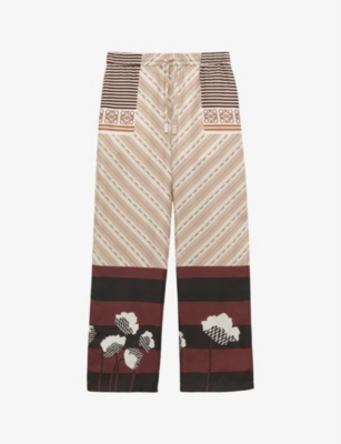 【LOEWE】 Paula's Ibiza silk satin wide-leg pants Paula's Ibiza silk satin wide-leg pants in beige - Loewe
