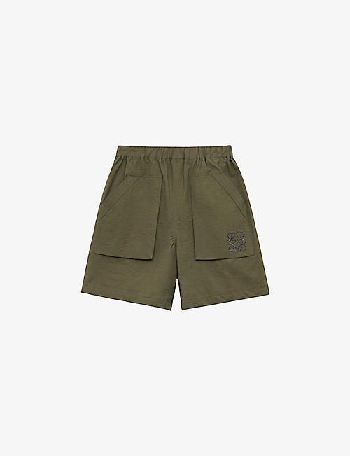 LOEWE: Loewe x Paula's Ibiza Anagram patch-pocket woven shorts