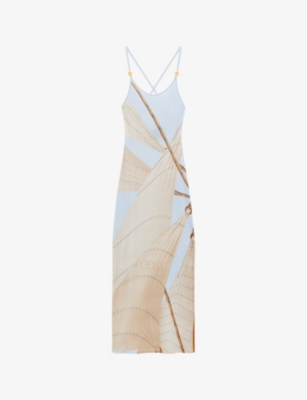 LOEWE: Loewe x Paula's Ibiza strappy scoop-neck stretch-cotton-jersey midi dress