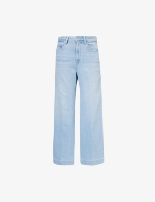 PAIGE: Spotlight wide-leg mid-rise denim-blend jeans