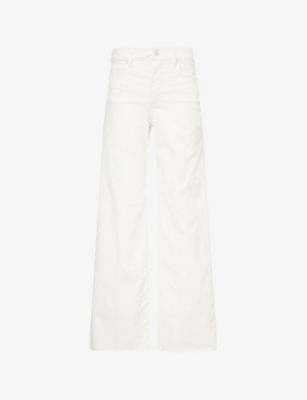 PAIGE: Anessa raw-hem wide-leg mid-rise stretch-denim jeans