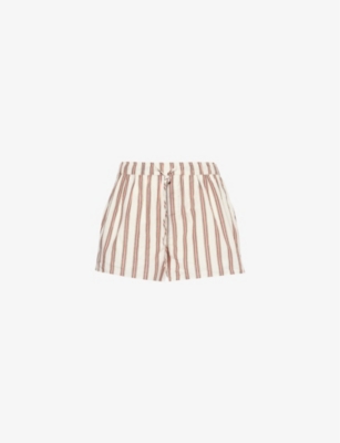 Shop Paige Women's Cream Multi Lure Striped Cotton Shorts