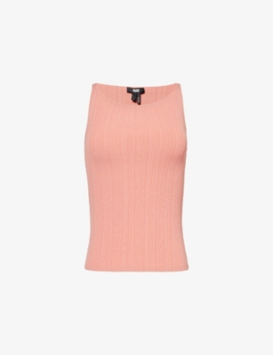 Shop Paige Womens  Yuelia Stretch-knit Top In Pink Terracotta