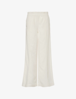 Shop Paige Womens Soft Vanilla Harper Jet-pocket High-rise Wide-leg Woven Trousers