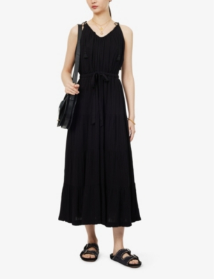 Shop Paige Women's Black Wellsley Woven Maxi Dress