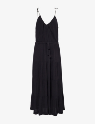 Shop Paige Wellsley Woven Maxi Dress In Black