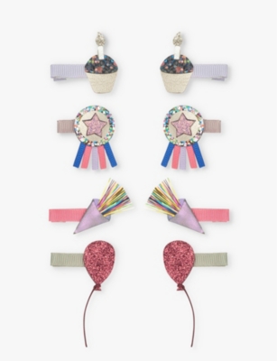 MIMI & LULA: Bday Theme pack of eight fabric hair clips