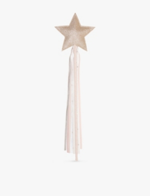 MIMI & LULA: Pretty star glitter-embellished fabric fairy wand