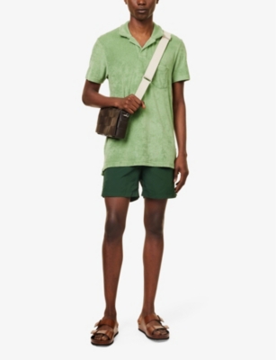 Shop Orlebar Brown Men's Amazonian Green Bulldog Logo-tab Regular-fit Swim Shorts