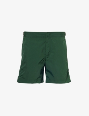 Shop Orlebar Brown Men's Amazonian Green Bulldog Logo-tab Regular-fit Swim Shorts