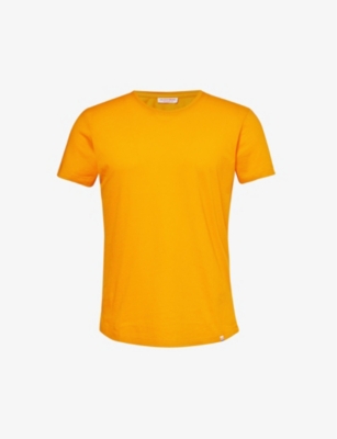 Orlebar Brown Mens Ember Logo-tab Regular-fit Cotton-jersey T-shirt
