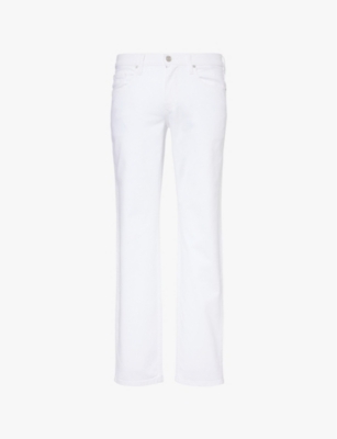PAIGE: Normandie straight-leg mid-rise stretch-denim jeans
