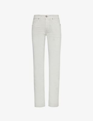 PAIGE: Lennox tapered-leg low-rise stretch-woven blend jeans