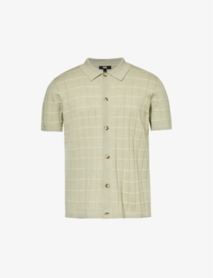 Shop Paige Men's Zen River Mendez Checked Cotton And Linen-blend Polo Shirt