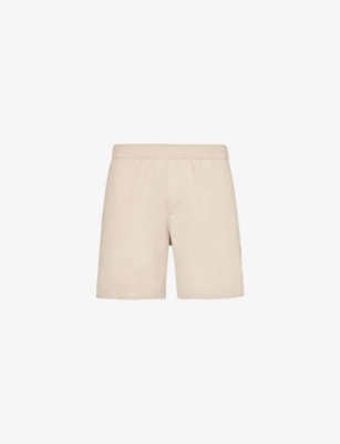 Shop Paige Ross Drawstring-waist Woven-blend Shorts In Pancetta