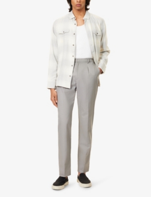 PAIGE: Shultz straight-leg mid-rise cotton-blend trousers