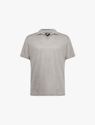 PAIGE: Shelton regular-fit short-sleeve linen polo shirt