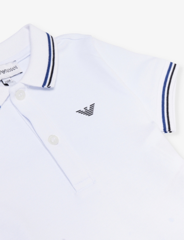 Logo-embossed short-sleeve stretch-cotton piqué polo shirt 9-18 months