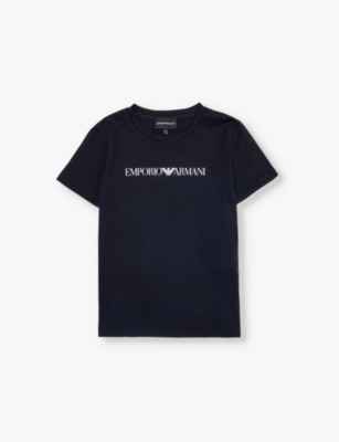EMPORIO ARMANI: Eagle brand-print cotton-jersey T-shirt 4-16 years