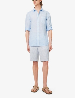 Shop 120% Lino Men's Mermaid Soft Fade Spread-collar Regular-fit Linen Shirt