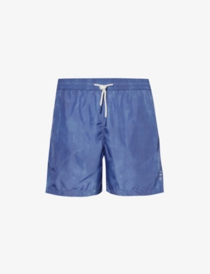 Shop 120% Lino Men's Delf Blue Bermuda Swim Shorts