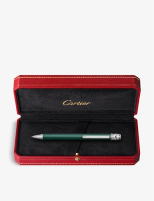 CARTIER: Santos de Cartier small lacquered and palladium-finish metal ballpoint pen