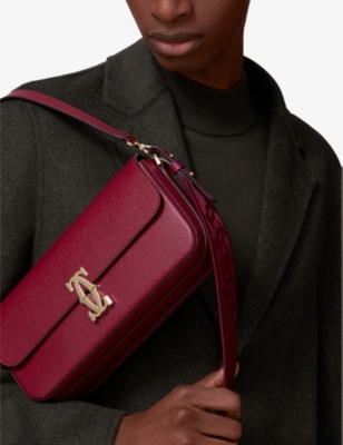 Cartier Womens Red C De Leather Cross-body Bag In Red