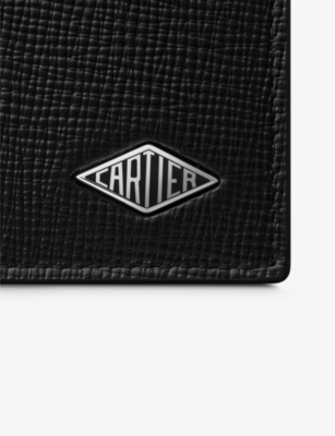 Shop Cartier Womens  Losange Logo-plaque Leather Wallet In Black