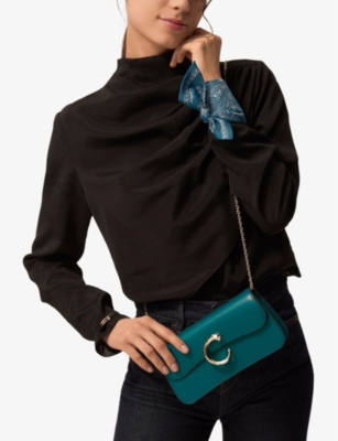 Shop Cartier Panthère De  Chain Mini Leather Cross-body Bag In Blue